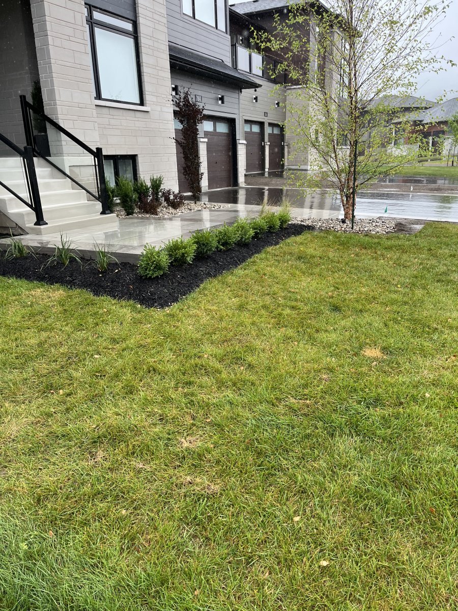 New Build Sod & Mulch Bed
